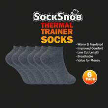 Sock Snob Sock Snob - 6 Pairs Ladies Cushioned Thermal Trainer Socks - Black - View 5