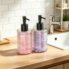 2 piezas Juego de dispensadores de jabón de vidrio, botellas de bomba rellenables transparentes, botellas de loción de vidrio blanco puro de alta gama, adecuadas para baño, cocina, tocador, hotel, apartamento, decoración del hogar moderna, excelente regalo para inauguración de la casa, Navidad, boda, cumpleaños, Día de la Madre, San Valentín, Acción de Gracias - Multicolor - Ver 9