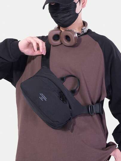 户外骑行胸包，防水尼龙斜挎包，男女通用休闲单肩包，手机腰包