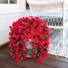1 pieza Bougainvillea artificial resistente a los rayos UV, adecuada para decoración colgante interior/exterior, se puede usar para macetas, jarrones, hogar, porche, jardín, bodas, decoración de verano y primavera, regalo del Día de San Valentín - Rojo - Ver 7