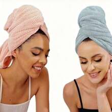 1 Stück extra große, super saugfähige Mikrofaser Haartuch, schnelltrocknend, geeignet für langes und kurzes Haar, mit Gummizug, ideal für Zuhause, Badezimmer, Herbstdekoration, Schönheitssalon, Hotel, Sport, Haushaltsbedarf, kann als Haarkappe, Badetuch oder Trockentuch verwendet werden. - Verschiedenfarbig - Übersicht 6