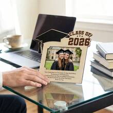 1/3pcs Class Of 2026 Wooden Graduation Photo Frame Ornament Suitable For 5-Inch Photos Plaque Tabletop Display, Personalized Graduation Gift For College Senior High School Students Home Office Desk Decor - Graduation Season Photo Frames - View 5