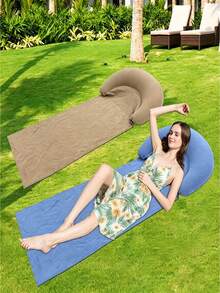 1pc Inflatable Beach Mat, Outdoor Inflatable Sleeping Pad, Hiking & Camping Ground Mat, Leisure Inflatable Air Mattress - Multicolor - View 10