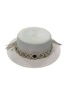 1pc Women's Straw Woven Hat, Bohemian Fashion Hollow Crochet Straw Hat With Leather Belt Buckle, Breathable Beach Hat Suitable For Daily Outdoor Use,Holiday,Travel - MZ3080+ML48 - View 11