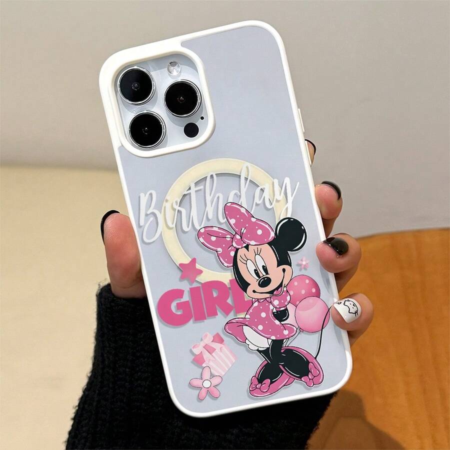 Disney.‌ What Cute Minnie Mouse Patterned Phone Case Decorated With Pink Bows And Balloons What Compatible With IPhone 17 16 15 14 13 12 And 11 Pro Models Made Of TPU With Shockproof Protection Ideal Gift For Family Friends Birthdays Holidays And Special Occasions - trắng - Xem 1