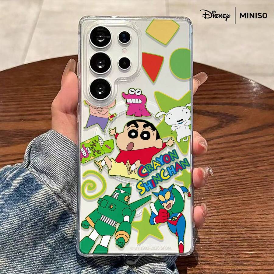 Ốp lưng điện thoại từ tính trong suốt MINISO Crayon Shin-Chan cho Samsung S26 Ultra/S26 Edge/S26 Plus/S26/S25 Ultra/S25 Plus/S25/S25FE/S25Edge/S24Ultra/S24Plus/S24/S24FE/S23FE/S23Ultra/S23Plus/S23/S22Ultra/S22Plus/S22/A15/A16/A17/A35/A36/A37/A54/A55/A56/A57 Quà tặng Giáng sinh cho bạn gái - Trong sáng - Xem 1