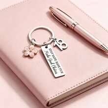 1PC 21st 18st 16st Birthday Inspirational Keychain, Take Pride In How Far You've Come Flower Charm Pendant, Graduation Encouragement Gift For Her, Daughter, Sister, Friends Gifts For Mother, Father, Graduation, And Teacher - Multicolor - View 2
