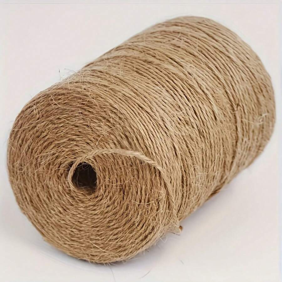 3.94英寸粗天然黄麻绳 - DIY工艺包装绳,适用于植物捆绑、编织、园艺和手工制作,可用于园艺捆扎和打结,也可用于情人节礼物包装。 - 手工麻繩 - 查看 1