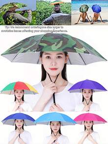 2/4/8 piezas Conjunto de sombrero de paraguas con manos libres mejorado, diseño de protección solar de cobertura completa de 360°, diadema elástica adecuada para actividades al aire libre, gran regalo para viajeros (Sugerencia: Recomendamos pedir un tamaño talla grande grande para evitar retrasos en sus planes de pesca, jardinería, senderismo y viaje), mejor opción para regalos del Día de la Madre y del Día del Padre, Paraguas - Multicolor - Ver 3