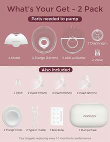 Momcozy M5 Smart Electric Breast Pump, App-Controlled, Hands-Free, 3 Modes & 9 Levels - Red and White - View 7