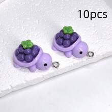 10pcs Mixed Color 3D Cartoon Fruit Turtle Resin Charms, Suitable For DIY Jewelry Making, Bracelets, Necklaces, Earrings - Perfect Handmade Gift For Beginners And Experts - Jewelry Accessories - Multicolor - View 8