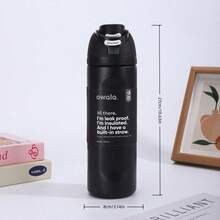 OWALA 24盎司不锈钢保温水瓶，带吸管，便携式咖啡杯，适用于冷热饮品，健身和骑行水瓶，防漏瓶盖，适合户外旅行、露营、徒步、驾车、户外活动 - 彩色 - 查看 11