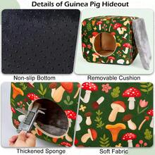Casa cueva oculta lavable para cobayas, cama cómoda para conejos, accesorios para mascotas pequeñas como hámsters/chinchillas - Ver 7