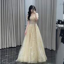 2026 New Off-Shoulder Evening Dress For Women, Suitable For Quinceañeras, Annual Meetings, Hosts, Vocal Performance Exams, High-End Engagement Toasting Dress - Màu sắc hình ảnh - Xem 3