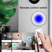 6入組 RGB 衣櫃燈、櫥櫃燈,便攜式 LED 燈,冰球燈,適用於居家裝飾、派對佈置、臥室、樓梯、衣櫃、臥室牆面、櫥櫃等場景,可營造多種氛圍(附遙控器) - 冰上曲棍球燈 - 查看 6