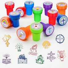 Bộ tem trang trí tiệc theo chủ đề Cơ Đốc giáo (1/5/10 chiếc), quà tặng Kinh Thánh cho bé trai và bé gái, đồ dùng trang trí tiệc mừng ngày sinh Chúa Giê-su Phục Sinh, phần thưởng trong lớp học, túi quà tặng. - Chúa Giê-su - Xem 3