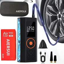 Este dispositivo multifuncional combina un compresor de aire portátil, una bomba de aire inalámbrica, un arrancador de coche, un banco de energía y una linterna LED. (El inflador de neumáticos está equipado con una batería de ión de litio de 7.4V 2000mAh. El arrancador está equipado con una batería de ión de litio de 14.8V 1500mAh.) - Inalámbrico - Ver 15