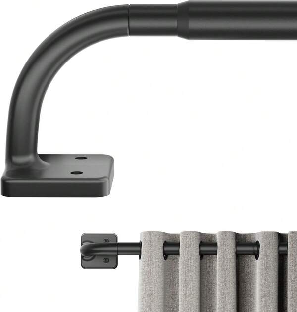 Blackout Wrap Around Telescoping Adjustable Curtain Rods For Windows, Sliding Door, Bedroom, Kitchen And RV