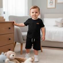 Assorted 4-Piece Baby Boy Clothing Set (2 T-Shirts + 2 Shorts) 2-Piece Baby Outfit Set - 極簡主義者 - 查看 9