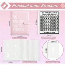 100 Envelopes Money Saving Challenge 100 Envelope Challenge Binder Savings Budget Book With Cash Envelopes For Office Home - 預設 - 查看 5