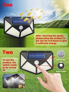 4-Side Solar Powered LED Wall Light, Solar Powered Emergency Light, Suitable For House, Garage, Outdoor, Park, Yard, Waterproof, Outdoor 4-Side Illumination Motion Sensor Light - Multicolor - View 10