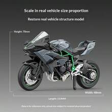 1pc 1/18 Scale Children's Toy Motorcycle Model, Front Wheel Linkage Steering/Shock Absorber Tires/Retractable Kickstand, Alloy Material, Rollable Tires, Suitable For 3+ Years Old Boys And Girls As Gift - Multicolor - View 3