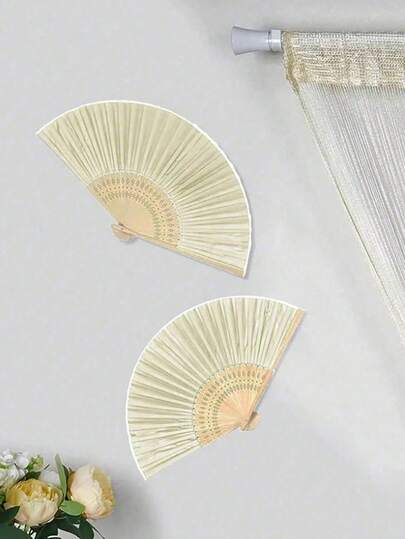 1/3/9/15/30 件套优雅米色折扇，含感谢卡和礼品袋，新娘竹制手持折扇，适用于单身派对、婚礼、伴娘礼物和婚礼装饰，是派对、活动、夏季配饰的完美之选，女士折扇