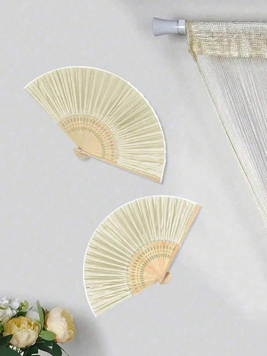 1/3/9/15/30 件套优雅米色折扇,含感谢卡和礼品袋,新娘竹制手持折扇,适用于单身派对、婚礼、伴娘礼物和婚礼装饰,是派对、活动、夏季配饰的完美之选,女士折扇 - 彩色 - 查看 1