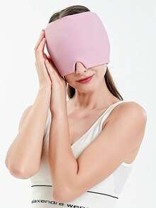1 pieza Gorro de cabeza con gel de enfriamiento de capa única, gorro de compresa fría y caliente, máscara facial, máscara para los ojos, gorro de compresa fría, máscaras de esquí - color sólido - Ver 3