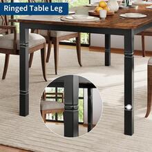 Mesa de comedor de 71 pulgadas para 6-8 personas, mesa de cocina rectangular moderna con piernas de metal resistentes, mesa de comedor de granja de madera grande para oficina en el hogar, conferencia, negro y retro - Marrón - Ver 5
