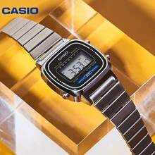 Đồng hồ Casio LA670WA-1D nữ kiểu dáng retro, dây đeo thép không gỉ, mặt vuông, chống nước, chức năng báo thức và bấm giờ, kiểu dáng thanh lịch, thích hợp đeo hàng ngày hoặc làm quà tặng. - Một cỡ - Xem 2