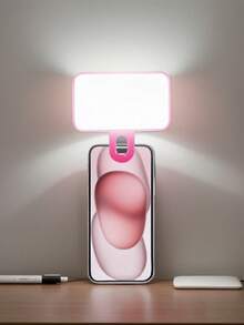 Baijun XU Mini Pocket Soft Light With 1 Clip, 3 Brightness Levels, Portable & Compact, Suitable For Smartphone, Camera, Laptop, Available In Rose Red, Silver, Black, Rose Purple, Great For Photography, Video Calls, Makeup, Lighting - Selfie Light - View 8