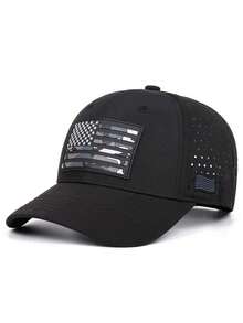 2026新款时尚个性化棒球帽创意龙纹印花嘻哈帽户外运动遮阳帽日常通勤生活装饰帽街头滑板帽男女通用休闲平沿帽 - 膠印美國國旗 - 查看 17