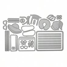 1 khuôn cắt kim loại, họa tiết vali du lịch, thích hợp cho việc tự làm sổ lưu niệm, thiệp chúc mừng và đồ thủ công bằng giấy. - LG26-7913 - Xem 2