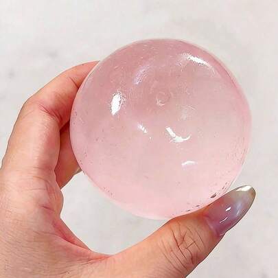 1个成人减压桌面玩具，蒸汽造型，柔软可爱 - 一款柔软可拉伸的圆形减压玩具，趣味新颖，适合成人聚会、办公桌和家居装饰，手工制作的樱桃粉透明粉色柔软毛绒玩具，创意爆款棉花糖减压礼物