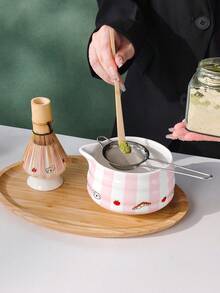 1件/2件/4件/5件套 新款可爱宠物条纹抹茶套装，创意吸睛抹茶碗，经典条纹系列，高品质抹茶工具组合，包含抹茶碗、打蛋器、竹勺、抹茶筛，适合抹茶爱好者和初学者，母亲节、长辈、情人节的绝佳礼物 - 查看 4