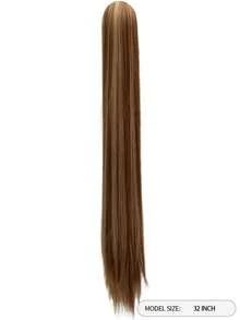 WIGGAGA 夏季时尚灵感 女士度假穿搭 情人节夏季穿搭 夏季女士合成爪夹马尾接发，中长直发，易于佩戴，自然外观，日常发饰 - 挑染金色 - 查看 10