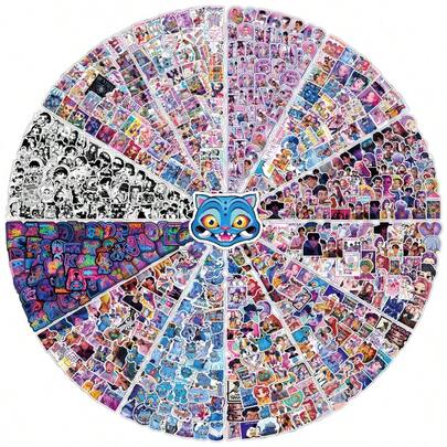 Hasbro Bộ 72 miếng dán hình nhóm nhạc nữ K-Pop, hình dán dễ thương dùng để dán lên bình nước, hành lý, đồ chơi, làm quà tặng cho năm mới, ngày Valentine, lễ Phục sinh [Mẫu ngẫu nhiên]