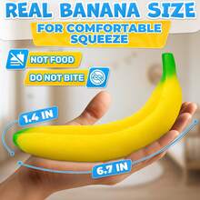 6.7 X 1.4 Inch Soft PU Foam Banana Squeeze Toy - Lightweight Fidget Toy For Adults, Novelty Desktop Accessory And Relaxation Tool - Yellow - View 2