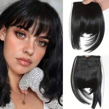 Synthetic Fake Hair Bangs 2Clips In Hair Extension Neat Front Fake Fringe False Hairpiece For Women Clip In Bangs - Multicolor - View 15