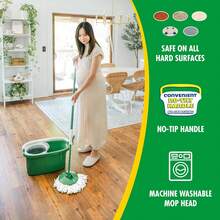 Tornado Spin Mop System And 1 Refill, Mop And Bucket With Wringer Set Hardwood Floor Cleaning, 2 Total Heads Included - Spin Mop Plus 1 Refill - View 4