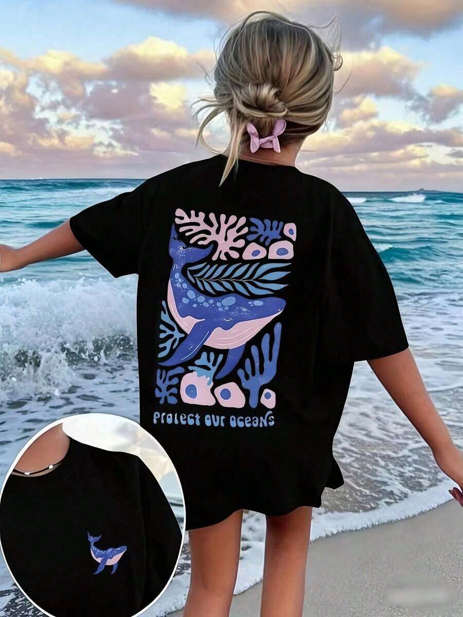 Plus Size T-Shirts - Black - View 1