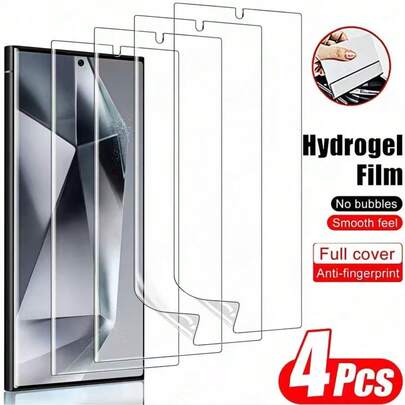 4pcs Soft TPU Full Coverage Screen Protector Film For Samsung Galaxy S26 S25 S24 S23 S22 S21 Ultra Plus FE A05S A06 A07 A15 A16 A17 A24 A25 A26 A35 A36 A37 A54 A55 A56 A57, Hydrogel Film, High Definition Anti-Scratch Bubble-Free [Non-Glass]