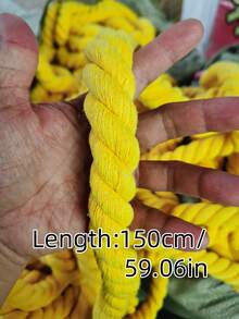 拔河绳（非专业）2cm粗*600cm/150cm长，手工猫抓柱，花园绑扎装饰绳，花艺配件，扭结 - 杏色 - 查看 30