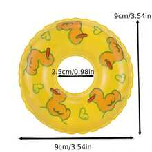 6pcs Inflatable Mini Swimming Rings, Pet Bath Toys, Duck Pattern Floating Rings For Pet Bathing, Indoor Aquarium Decoration, Suitable For Small Pets, Turtles, Bath Toys, Aquarium Decor - A - View 8