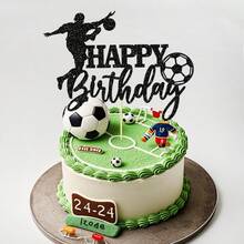 1pc Football Themed Birthday Cake Topper - Soccer Player Design, Suitable For Sports Fans And General Party Decoration - View 5