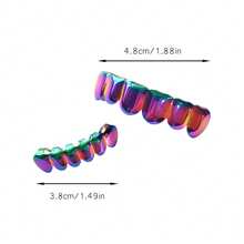 1 pieza Grillz brillante y colorido de 6 dientes/8 dientes, accesorio unisex para fiestas y festivales de música - Multicolor - Ver 6
