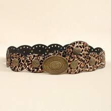 1pc Women's Bohemian Style Black Patchwork Vintage Metal Belt, Unique Asymmetric Design Pattern Suitable For Dresses, Jeans, Music Festivals, Valentine's Day, Thanksgiving, Spring, Summer, Winter, Fall, All Seasons Commute Outfit - Black - View 21