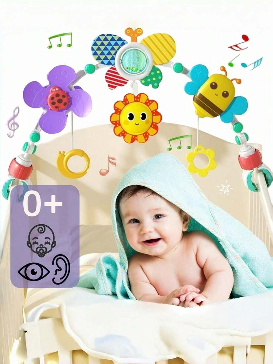 Adjustable Arched Baby Crib Toy, Suitable For Infants And Toddlers, Stroller Arch Toy, Crib Toy, Attractive Hanging Design To Stimulate Baby's Senses And Develop Motor Skills - Multicolor - View 1