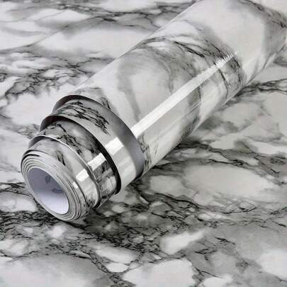 Self-Adhesive Marble Wallpaper, Oil-Proof And Heat-Resistant Self-Adhesive Wallpaper, Suitable For Kitchen Furniture Decoration, Luxury Palace White DIY Tear And